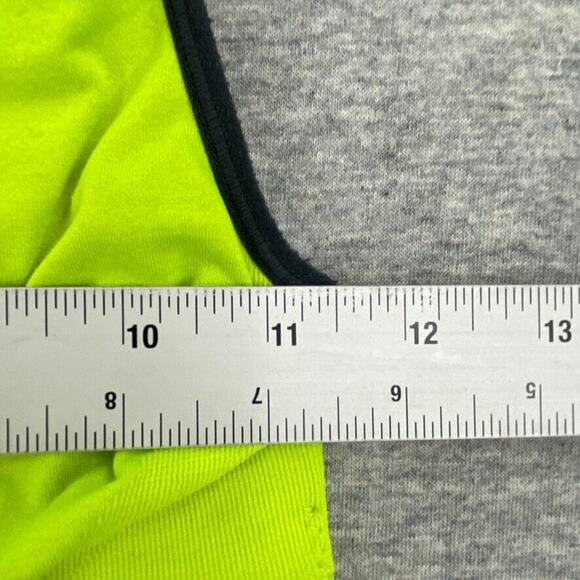 Danskin Sports Bra Womens Extra Small Lime Yellow Black Trim Front Zip RacerBack - Picture 9 of 10